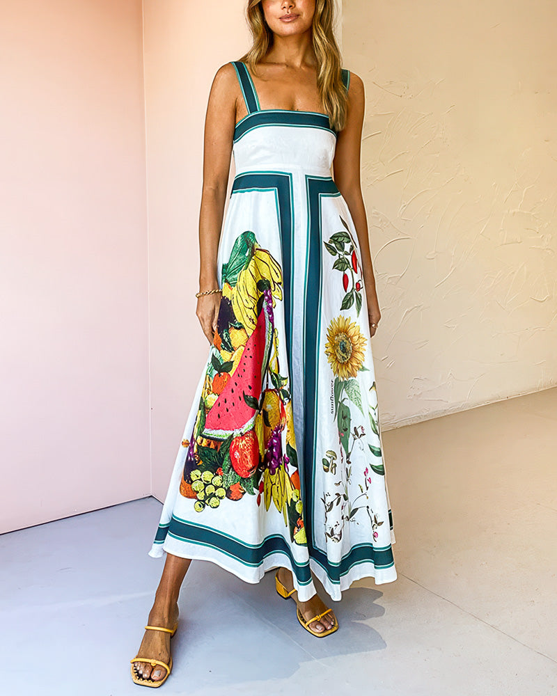 Fronteras Fructíf Printed Slip Dress