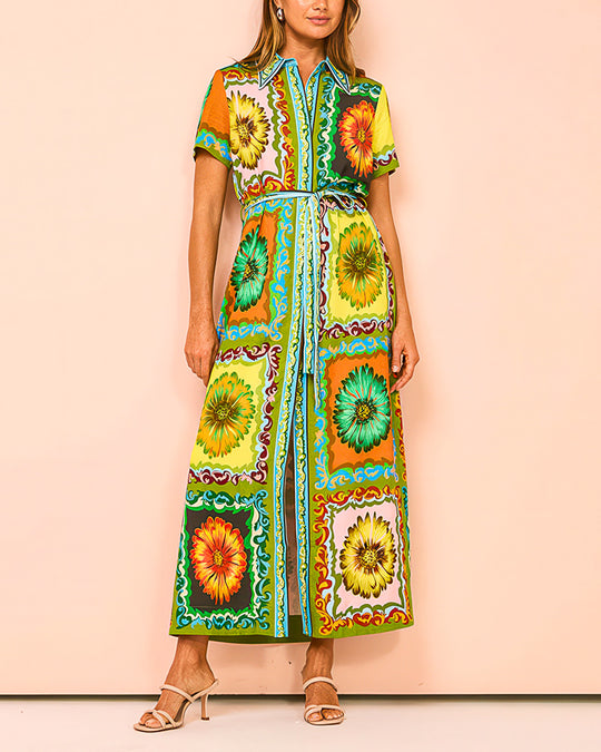 Flores Tropicana Casual Cross Border Maxi Dress