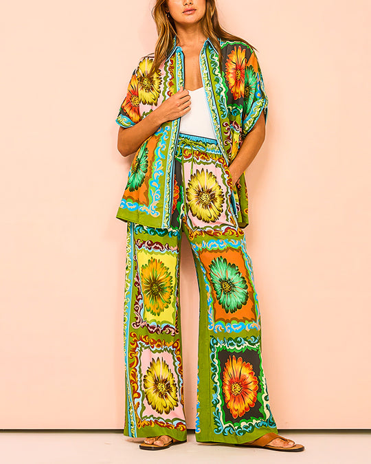 Flores Tropicana Print Two-Piece Set