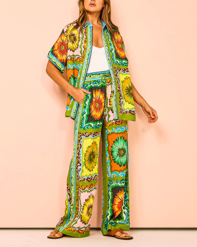 Flores Tropicana Print Two-Piece Set